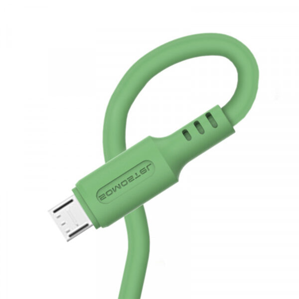 SOMOSTEL KABEL USB MICRO 3A ZIELONY 3100mAh QUICK CHARGER 1.2M POWERLINE SMS-BP06 MACARON 5902012968925