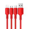SOMOSTEL KABEL USB MICRO 3A CZERWONY  1.2M POWERLINE SMS-BP06 MACARON 5902012968918