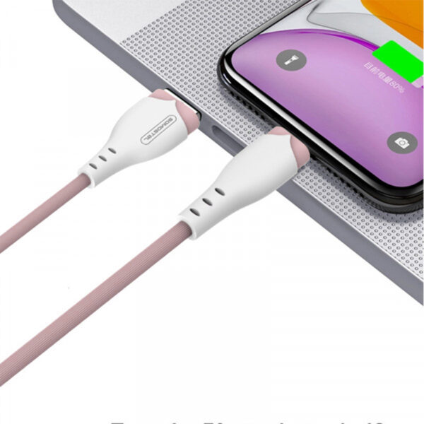 SOMOSTEL KABEL USB MICRO 2.1A RÓŻOWY 2100mAh QUICK CHARGER 1.2M POWERLINE SMS-BP04 MACARON 5902012968987