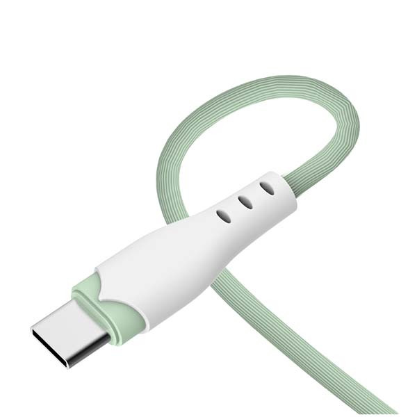KABEL USB TYP-C 2.1A SOMOSTEL ZIELONY 2100mAh QUICK CHARGER 1.2M POWERLINE USB-C SMS-BP04 MACARON 5902012968963