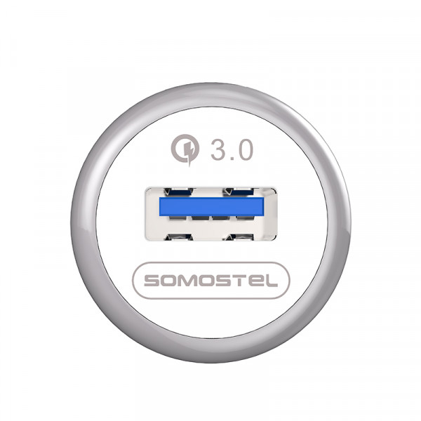 ŁADOWARKA SAMOCHODOWA 3A BIAŁA SOMOSTEL 3100mA QUICK CHARGE QC 3.0 SMS-A46