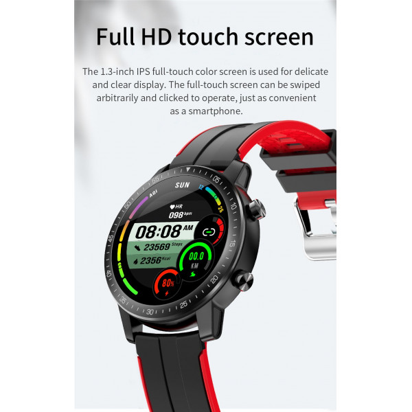 ZEGAREK SPORTOWY SMARTWATCH CZARNY CZERWONY SENBONO S30 5902012969496