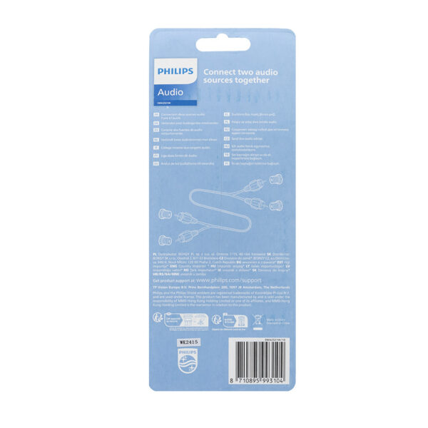 KABEL STEREO 1,5M PHILIPS CHINCH RCA DO RCA Phil-SWA2521W/10 8710895993104