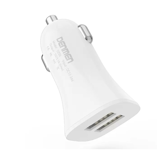 ŁADOWARKA SAMOCHODOWA 3A BIAŁA DENMEN 3100mA DUAL FAST CHARGING 2XUSB DZ06 15W 6973224871159