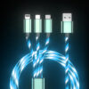 KABEL USB 3W1 3.1A SOMOSTEL LED BLUE NIEBIESKI QUICK CHARGER QC 1.2M POWERLINE SMS-BY03 5904238704202