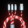 KABEL USB 3W1 3.1A SOMOSTEL LED RED CZERWONY QUICK CHARGER QC 1.2M POWERLINE SMS-BY03 5904238704219