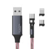 SOMOSTEL KABEL USB 3W1 3.1A MAGNETIC LED RED QUICK CHARGER QC 1.2M POWERLINE SMS-BY04 TYP-C MICRO IPHONE 5904238704226