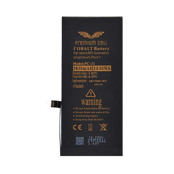 BATERIA PREMIUM CELL COBALT IPHONE 11 3830 mAh 600+ CYCLES 5904238701560