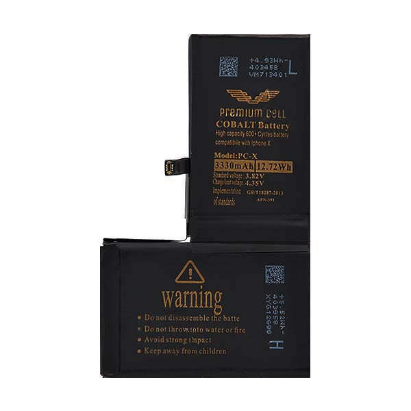 BATERIA PREMIUM CELL COBALT IPHONE X 3330mAh 600+ CYCLES 5904238701577
