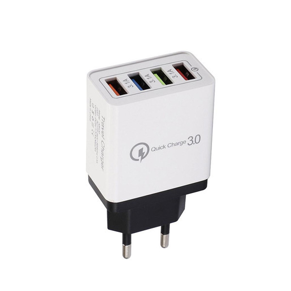 ŁADOWARKA SIECIOWA 3A QUICK 3.0 FAST CHARGER 3100MAH 4XUSB BIAŁY BOX