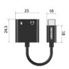 ADAPTER HF TYP-C DENMEN CZARNY AUDIO JACK + ZASILANIE DU07 5904238703403