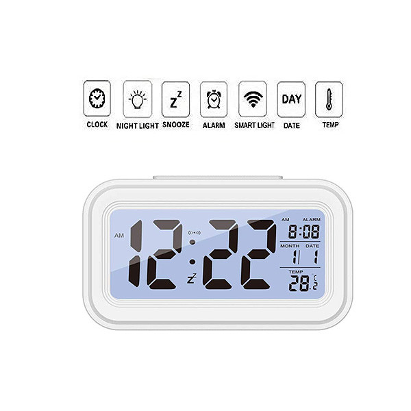 ZEGAR BUDZIK TRUSTY DUŻY LCD BIAŁY TR-ZG21 5904238702093