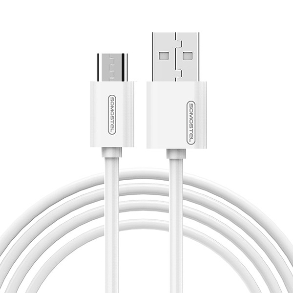 SOMOSTEL KABEL USB MICRO 3A SOMOSTEL BIAŁY 3100mAh QUICK CHARGER 1.2M POWERLINE SMS-BP02 5904238703328