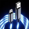 KABEL USB IPHONE 3.1A SOMOSTEL LED BLUE 3100mAh QUICK CHARGER QC 1.2M POWERLINE SMS-BY01 NIEBIESKI 5904238704158