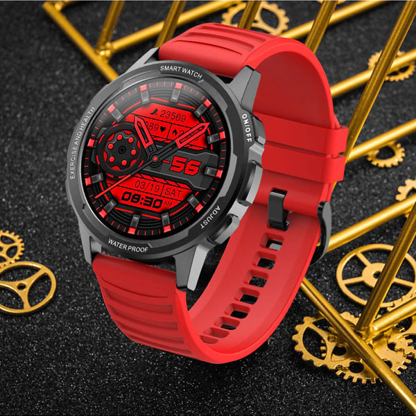 ZEGAREK SPORTOWY SMARTWATCH SENBONO X28 CZERWONY Full HD 360x360, POMIAR SpO2, METALOWA KOPERTA 5904238703137