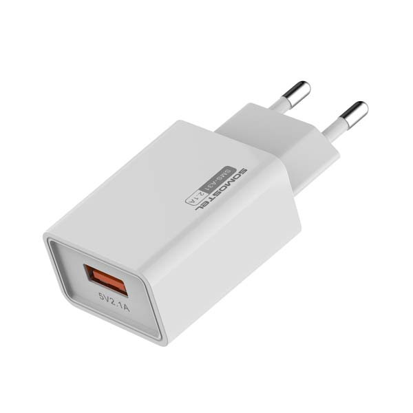 ŁADOWARKA SIECIOWA 2A + KABEL TYP-C BIAŁY SOMOSTEL 2100mA USB-C SMS-A31