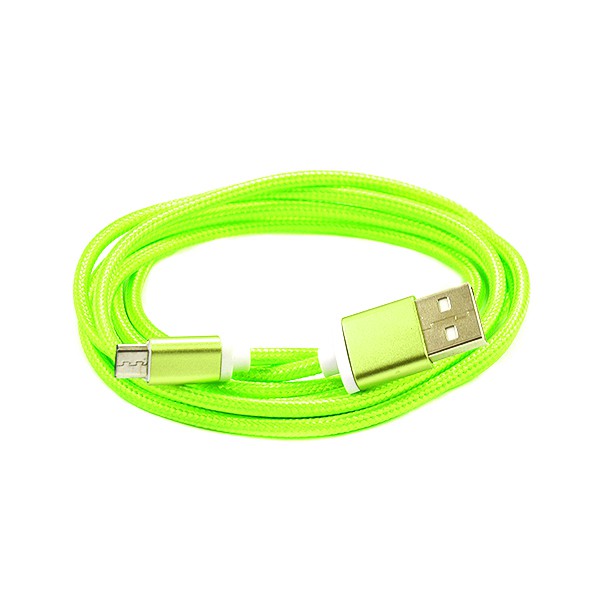 ECONOMY KABEL USB MICRO NYLON ZIELONY 1,5m 2A 5902012962060