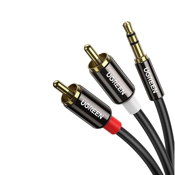 UGREEN KABEL STEREO 1,5M CHINCH RCA DO JACK 3,5 CALA METAL 5904238706237