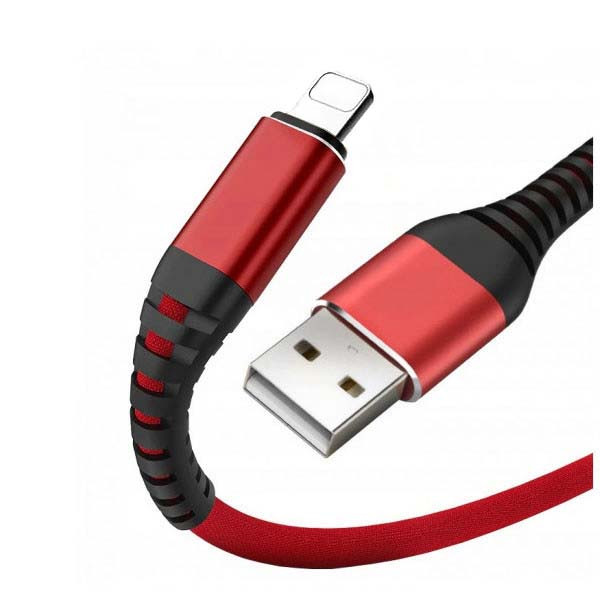 REDX KABEL IPHONE  CZERWONY 2M FAST CHARGING FASTON QUICK CHARGE WZMACNIANY 5904238713563