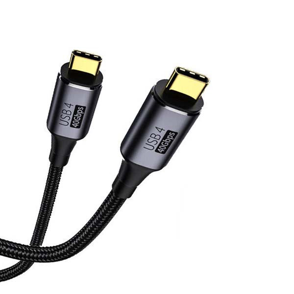 ECONOMY KABEL THUNDERBOLT TYP-C DO TYP-C 40Gbps WZMACNIANY 1M CZARNY PD 8K 60Hz 100W 5904238713594