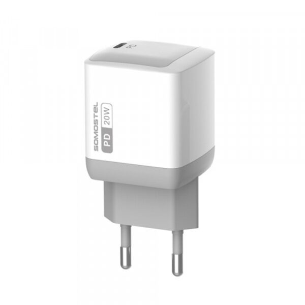 ŁADOWARKA SIECIOWA  20W + KABEL PD IPHONE BIAŁA SOMOSTEL POWER DELIVERY SMS-Q22 PD