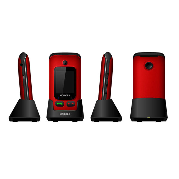 TELEFON GSM MOBIOLA  KLAPKĄ CZERWONY TLEFON DLA SENIORA MB610 2G 8594203270053