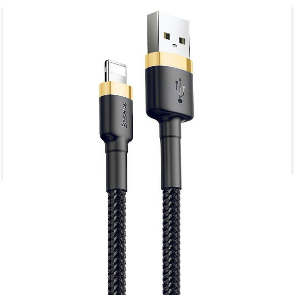 KABEL USB LIGHTNING BASEUS CAFULE 2.4A 1M (ZŁOTO-CZARNY) 6953156274990