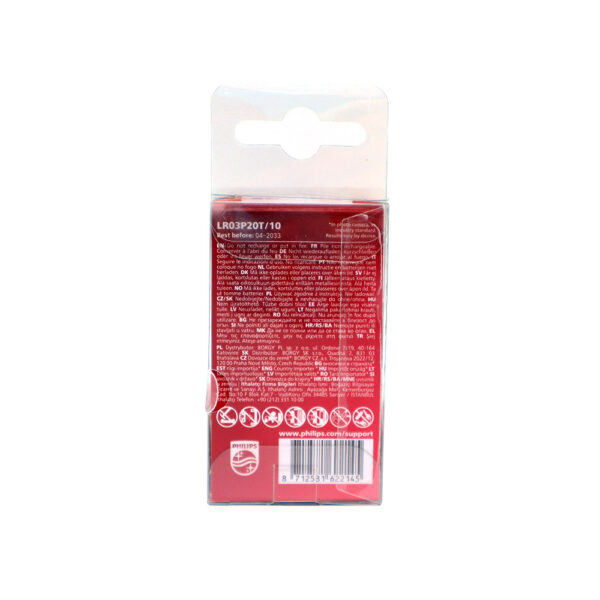 BATERIA PHILIPS AAA LR03 20SZT BATERIE POWER ALKALINE LR03P20T/10 8712581622145