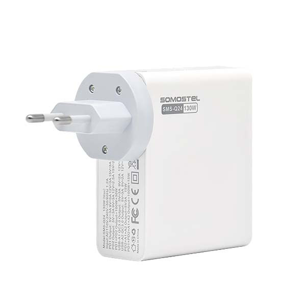 SAMSUNG ŁADOWARKA SIECIOWA 100W + 30W GaN BIAŁA SOMOSTEL POWER DELIVERY Q24 2XTYP-C PD + 2XUSB