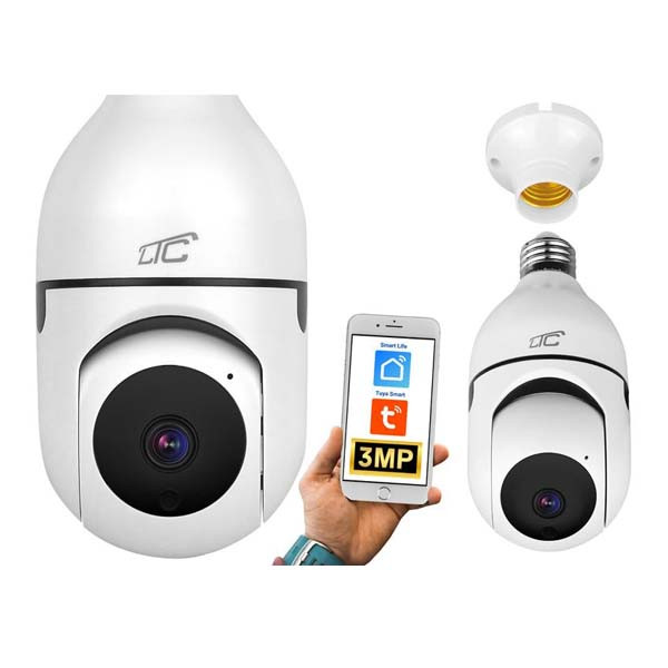 LTC VISION KAMERA OBROTOWA ŻARÓWKA GN.E27 230V PTZ WIFI IP 3 MPIX (APP TUYA/IOS/ANDROID) LXKAM34 5902270782011