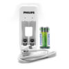 ŁADOWARKA DO AKUMULATORÓW PHILIPS + 2XAA 700mAh  Phil-SCB2070NB/00 - PORT USB 4895229120709