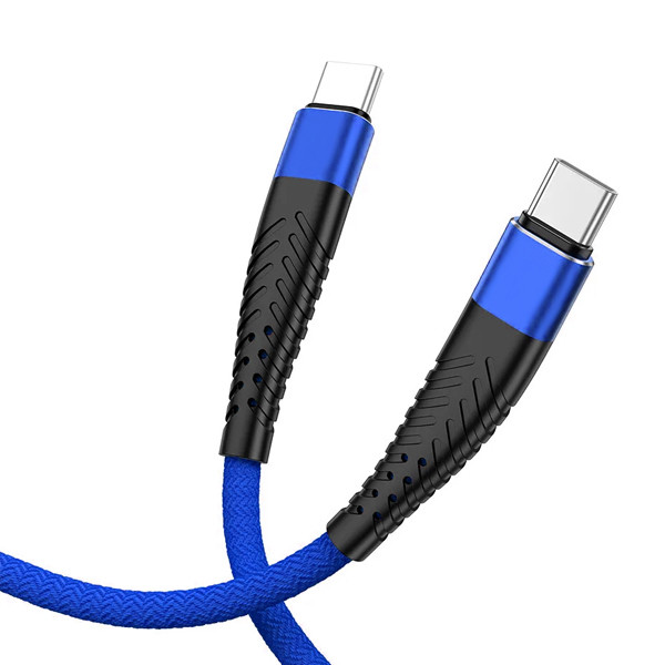 REDX KABEL USB PD TYP-C DO TYP-C 3A NIEBIESKI OPLOT WZMACNIANY 2M 5904238715369
