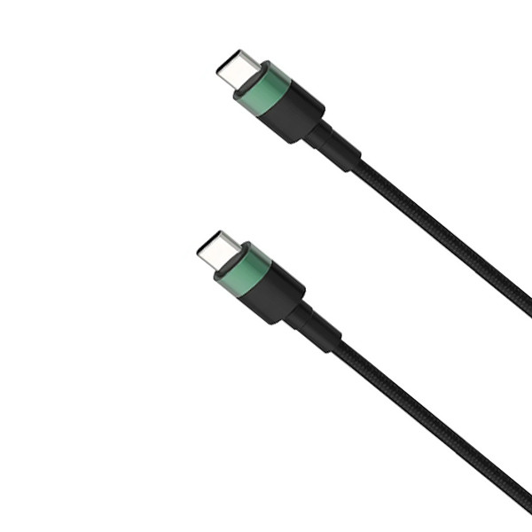 KABEL USB TYP-C DO TYP-C PD USB-C DENMEN CZARNY OPLOT 1M D62 100W 6973224877533