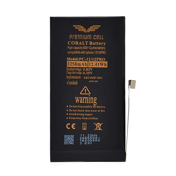 BATERIA PREMIUM CELL COBALT IPHONE 12 / 12 PRO  3250mAh 600+ CYCLES 5904238714416