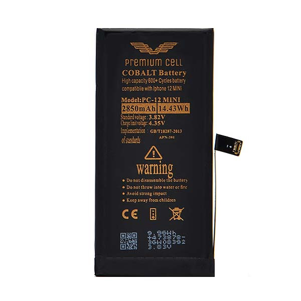 BATERIA PREMIUM CELL COBALT IPHONE 12 MINI  2850mAh 600+ CYCLES 5904238714423