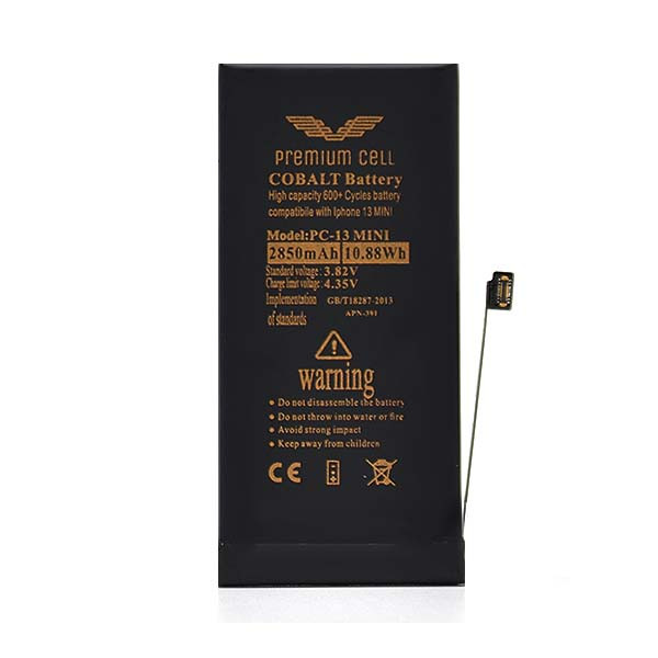 BATERIA PREMIUM CELL COBALT IPHONE 13 mini 2850mAh 600+ CYCLES 5904238714454