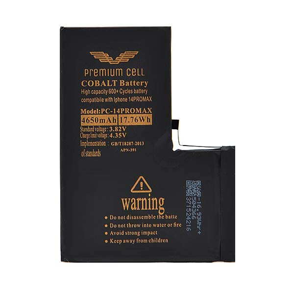 BATERIA PREMIUM CELL COBALT IPHONE 14 PRO MAX 4650mAh 600+ CYCLES 5904238714485