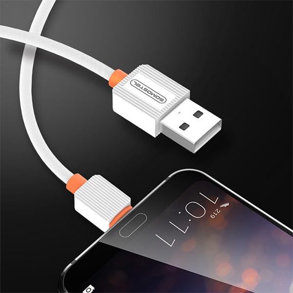 KABEL USB MICRO 2A SOMOSTEL BIAŁY 2000mAh QUICK CHARGER 1M POWERLINE SMS-BP03 5902012967683