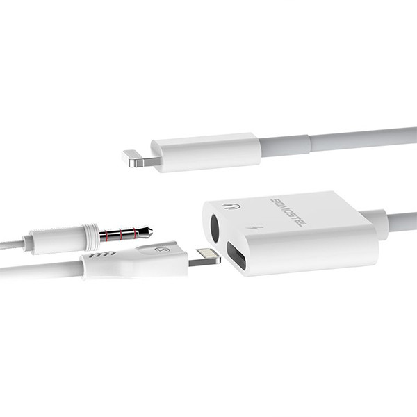 ADAPTER HF IPHONE SOMOSTEL BIAŁY SMS-BZ03 AUDIO JACK + ZASILANIE VER BT 5902012968338