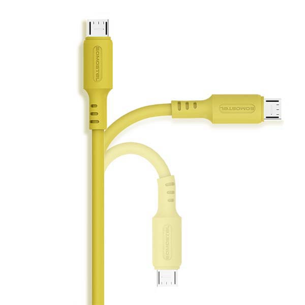 SOMOSTEL KABEL USB MICRO 3A ŻÓŁTY 3100mAh QUICK CHARGER 1.2M POWERLINE SMS-BP06 MACARON 5902012968932