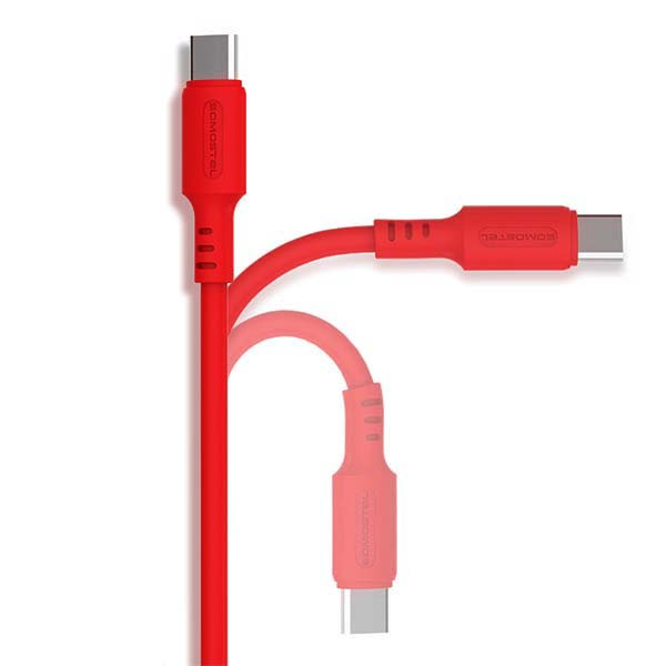 KABEL USB TYP-C 3A SOMOSTEL CZERWONY 3100mAh QUICK CHARGER 1.2M POWERLINE USB-C SMS-BP06 MACARON 5902012968895