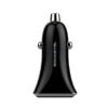 ŁADOWARKA SAMOCHODOWA 3A+2.4A 30W CZARNA SOMOSTEL 3100mA + 2100mA TYPC+USB DUAL SMS-A42B  QC 3.0 PD