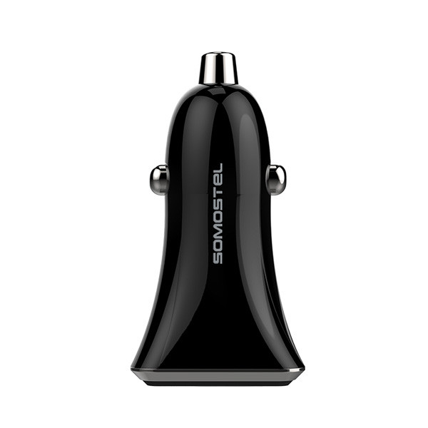 ŁADOWARKA SAMOCHODOWA 3A+2.4A 30W CZARNA SOMOSTEL 3100mA + 2100mA TYPC+USB DUAL SMS-A42B  QC 3.0 PD