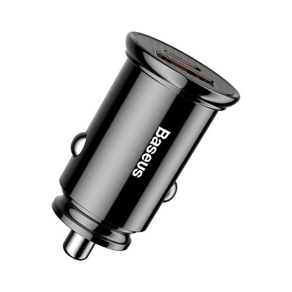 Baseus Ładowarka samochodowa USB+TYP-C 30W Czarny  CCALL-YS01 6953156286535