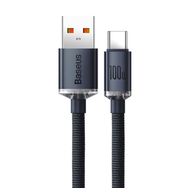 KABEL USB DO USB-C BASEUS CRYSTAL SHINE, 100W, 1.2M (CZARNY) 6932172602802