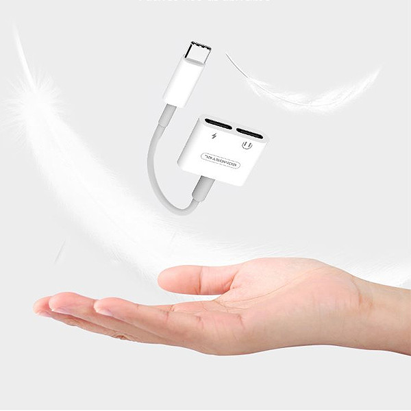 ADAPTER HF TYP-C SOMOSTEL BIAŁY SMS-BZ06 AUDIO USB-C + ZASILANIE 5902012969663