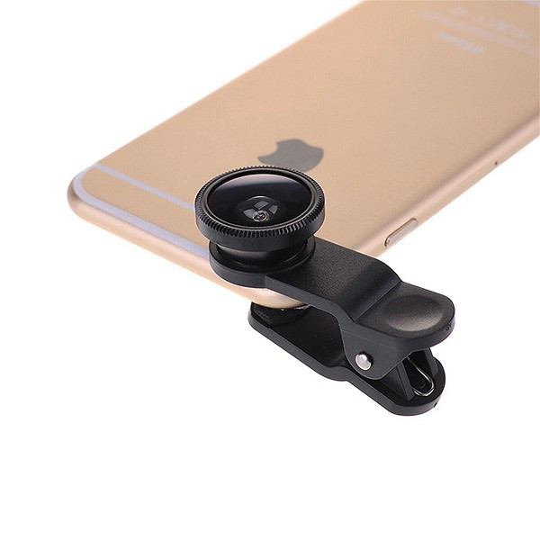 ZESTAW 3W1 OBIEKTYW RYBIE OKO FISH EYE SZEROKI KĄT WIDE ANGLE MAKRO MACRO DO TELEFONU VIS