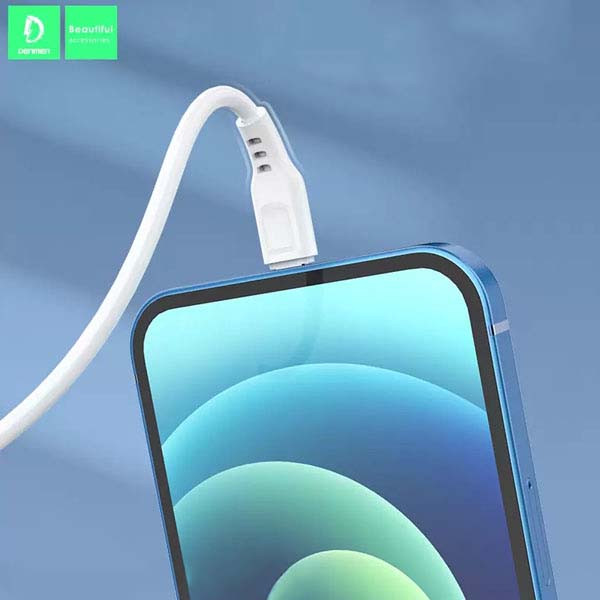 KABEL USB TYP-C DENMEN BIAŁY 2,4A 1M USB-C D01T 6973224870053