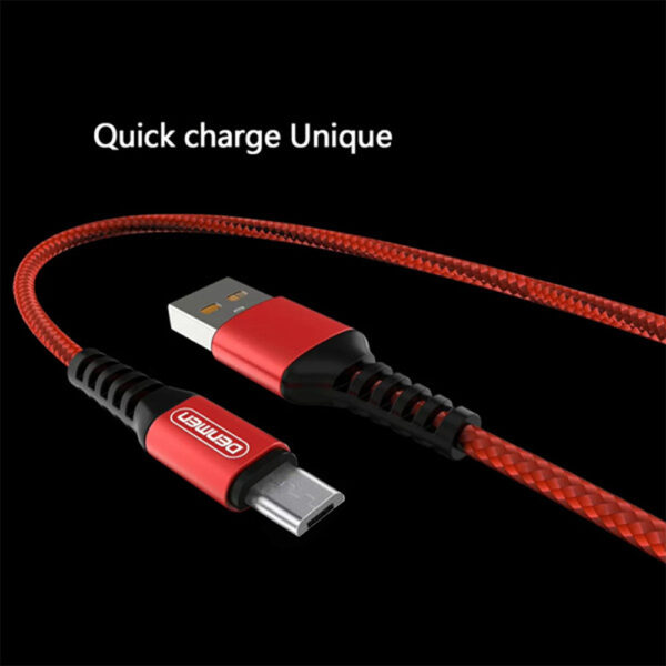 DENMEN KABEL USB WZMACNIANY OPLOT MICR CZERWONY 1M D02V 6973224870107
