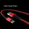 DENMEN KABEL USB DO LIGHTNING 2.4A WZMACNIANY OPLOT IPHONE DENMEN CZERWONY 1M D02L 6973224870077
